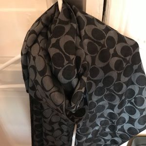 Black/gray Coach Scarf